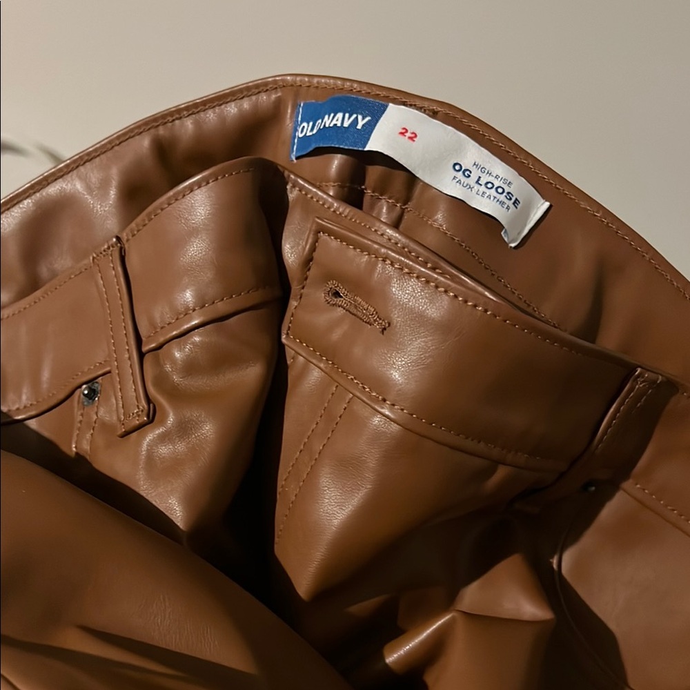 Old Navy Faux Leather Pants in Brown